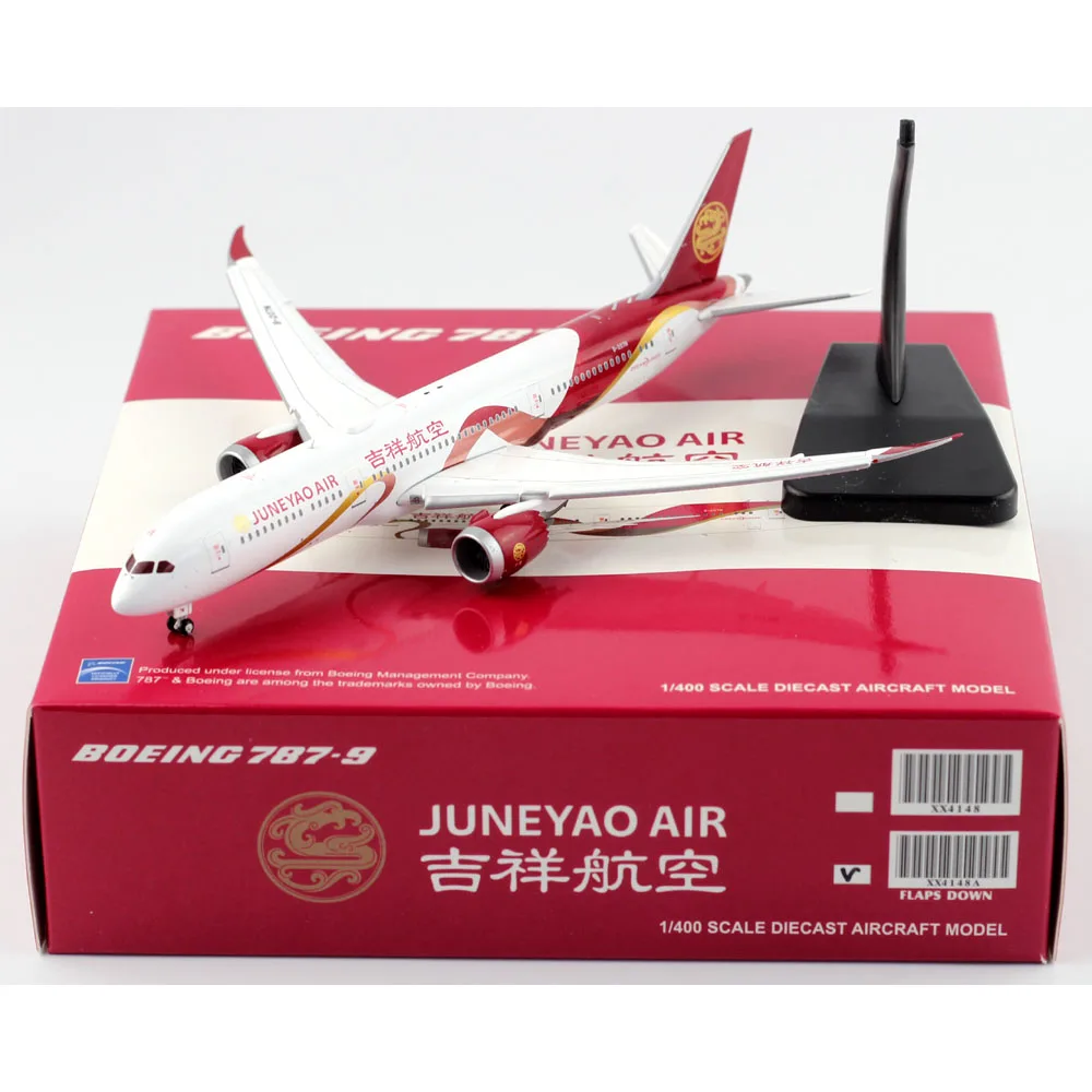 avion-de-collection-jc-wings-xx4148a-juneyao-airlines-en-alliage-1-400-modele-de-jet-moule-sous-pression-b787-9-rabats-vers-le-bas-b-207n