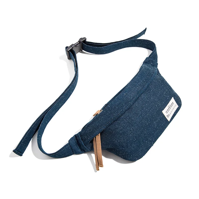 Denim Blue Maden для мужчин и женщин унисекс джинсовая поясная сумка для мобильного телефона на молнии - Цвет: Denim Blue