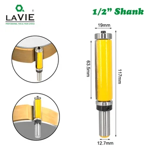 LAVIE 1 шт. 12 мм 1/2 хвостовик верхний и нижний подшипник утопленная отделка фреза для деревообработки фрезы 03010