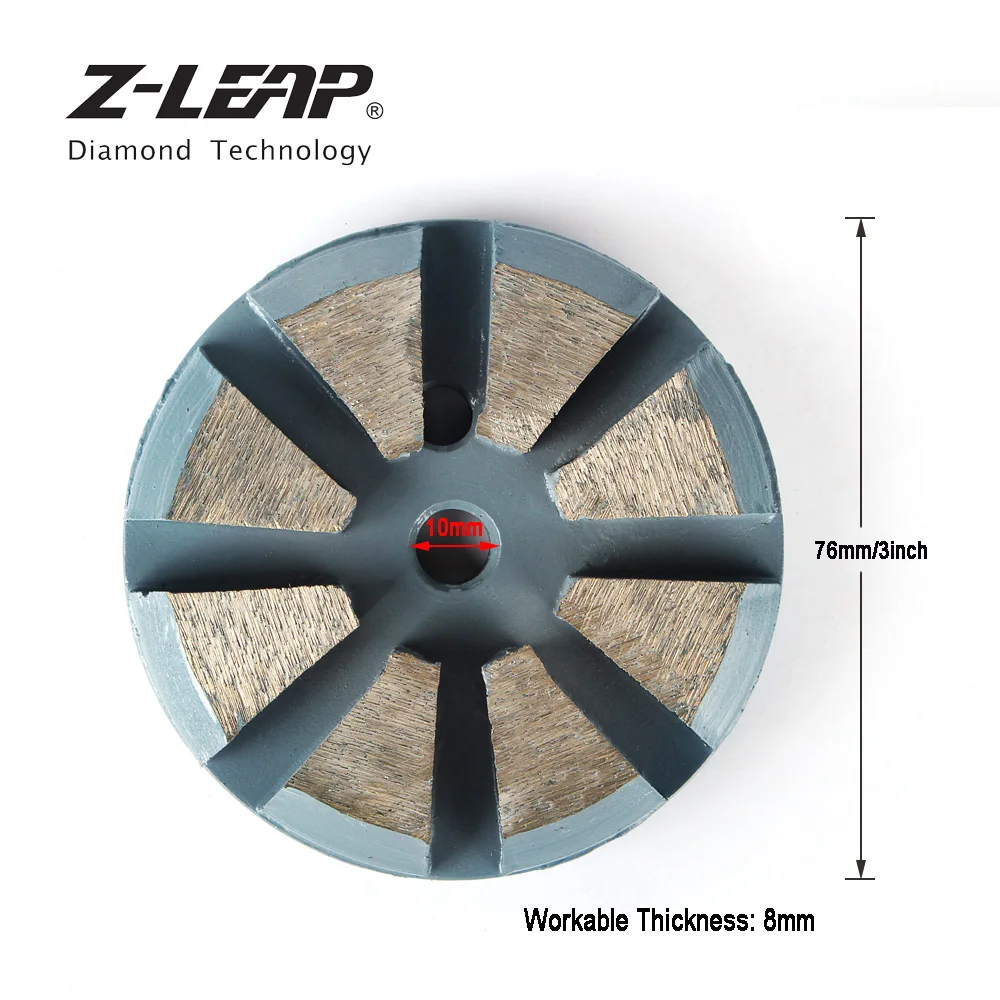 Z-LEAP " Алмазная Полировочная площадка для Бетонного Пола шлифовальный диск 8 сегментов 8 мм толстое абразивное колесо Металл Бонд влажное использование для полировщика