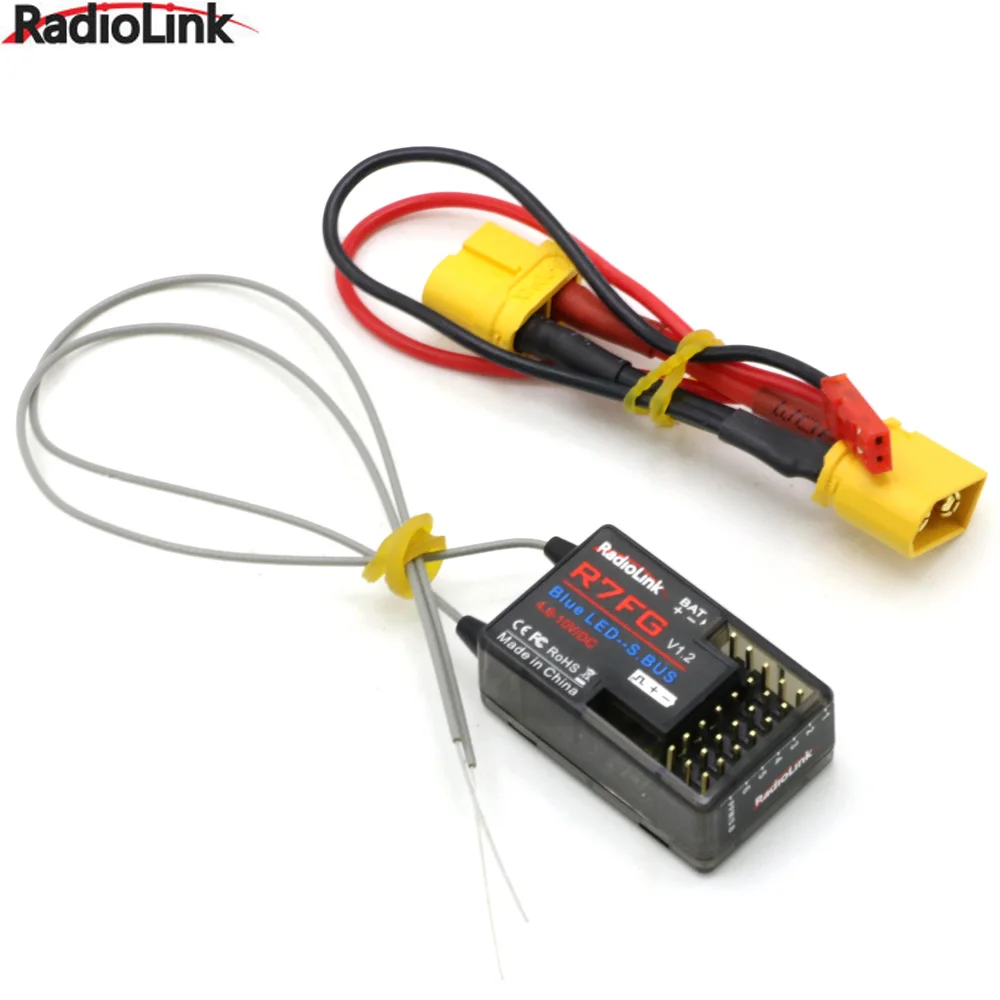 Приемник двухдиапазонной антенны RadioLink R7FG 2 4 ГГц 7 каналов встроенный гироскоп