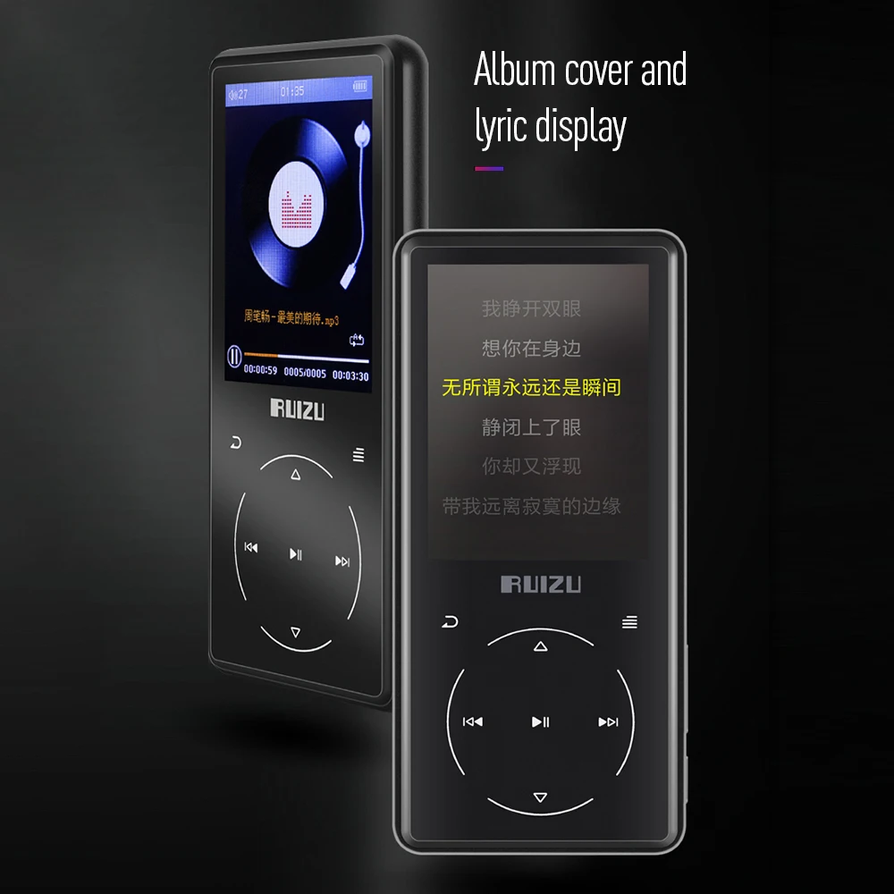 RUIZU D16 HiFi MP3-плеер 8G/16G 2,4 дюймов HD цветной экран сенсорная кнопка BT MP3 музыкальный плеер Поддержка fm-радио электронная книга часы видео