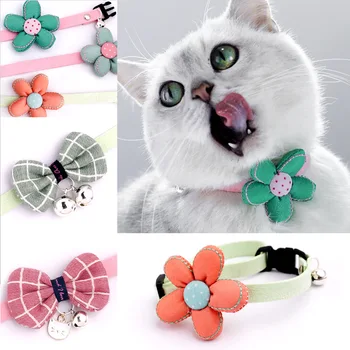 

New Pet Grooming Supplies Cat Dog Collar Bells Bow Ties Pet Necktie Sunflower Pet Bowtie Collar Pet Puppy Dog Accessories