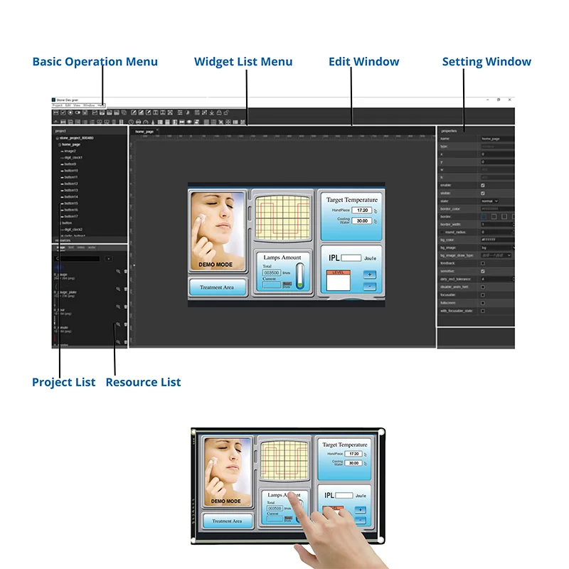 7 Inch HMI NEW Serial LCD Display Module with Program + Touch Screen for Equipment Control Panel STWA070WT-01