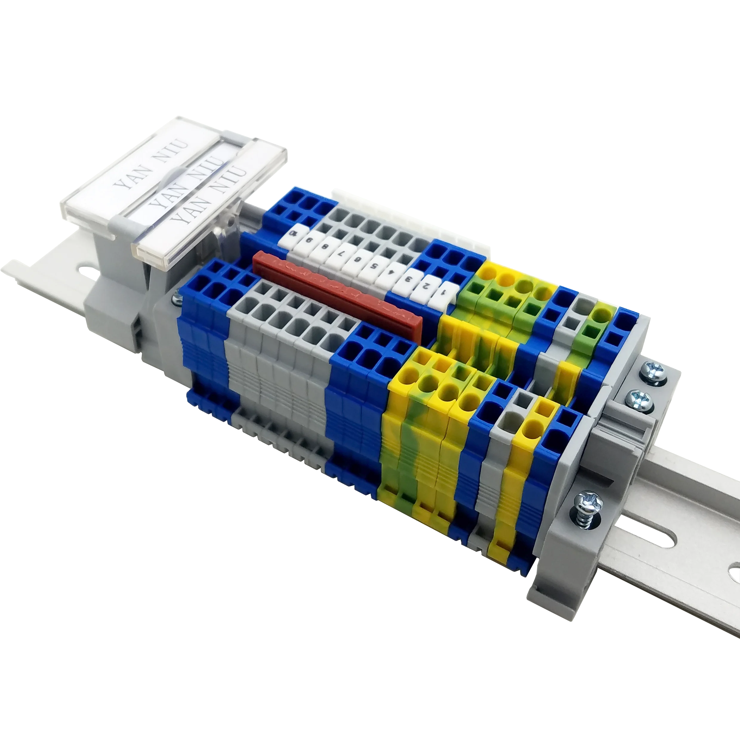 

50Pcs ST1.5 ST2.5 Din Rail Terminal Block Contact Tension Spring Feed-Through Terminal Block Return Pull Type Spring Connectors