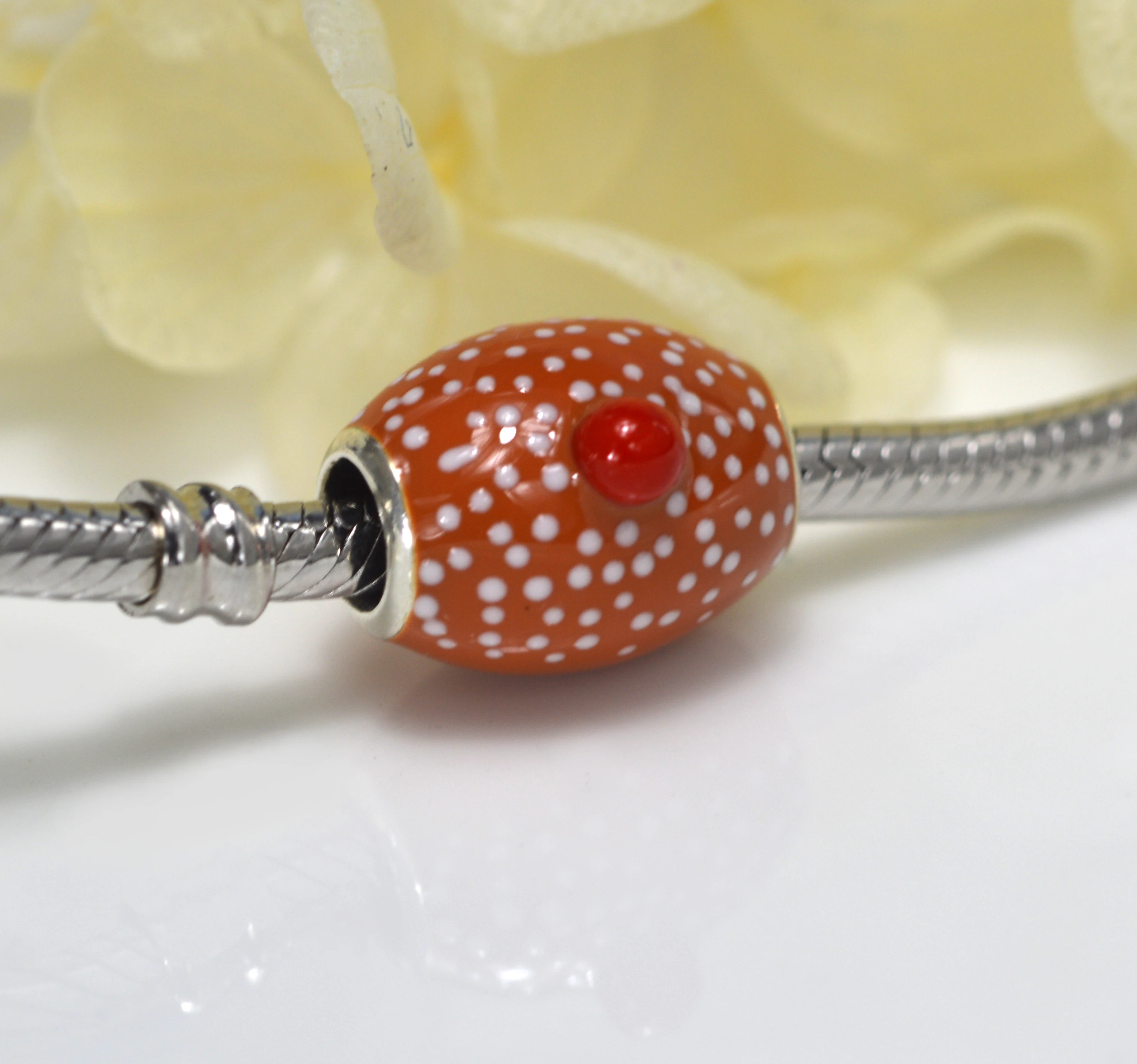 

XiaoJing 925 sterling silver sufganiyot in hanukkah charm colorful enamel donut bead fit Pandora bracelet for women Jewelry gift