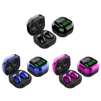 

Earphone S6 Plus LED Color Display Wireless Bluetooth 5.1 Wireless Mini Clock Bluetooth Headset Sports Waterproof Earphone