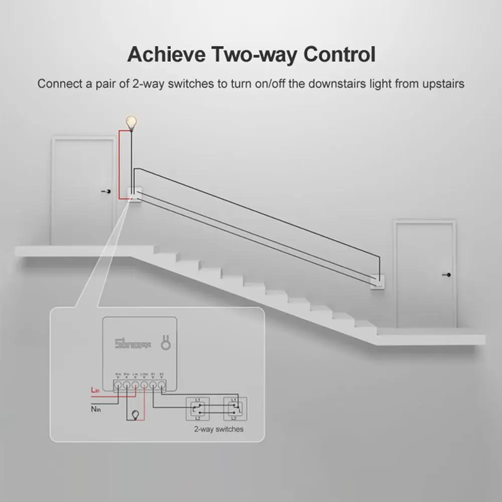 Sonoff Мини Смарт Wifi переключатель, 10A eWelink приложение дистанционное управление 2 пути переключатель, работа с Alexa Google Home умный дом