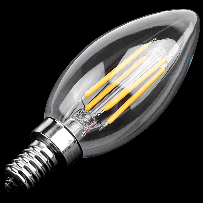 Диммируемый E12 COB Edison свеча пламя накаливания светодиодный светильник лампа