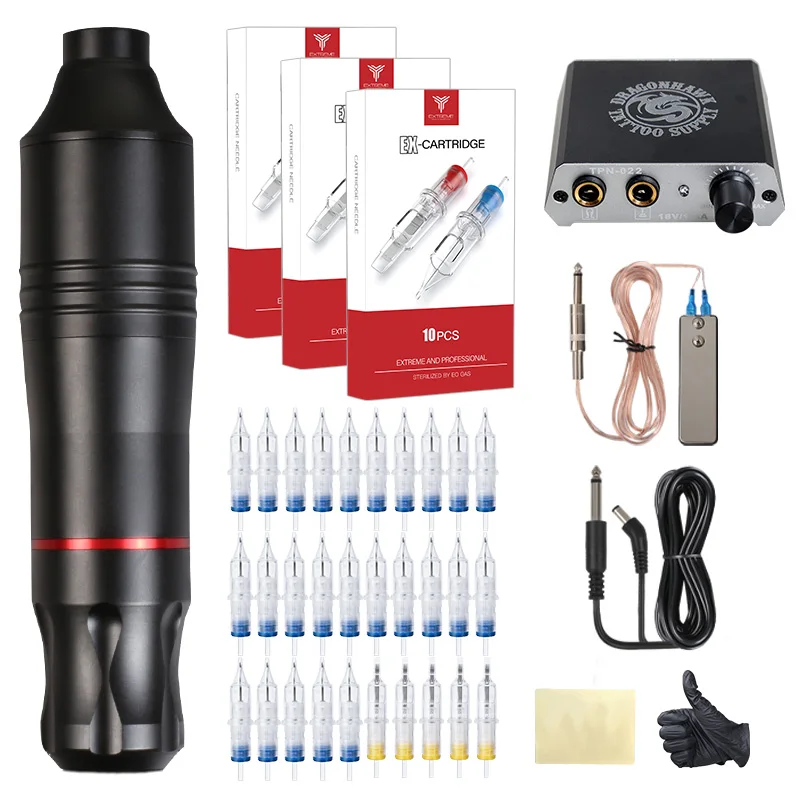 Professional Compelte Attoo Pen Kit Set Permanent Makeup Rotary Machines Mini Power Tattoo Cartridge Needles Supply | Красота и
