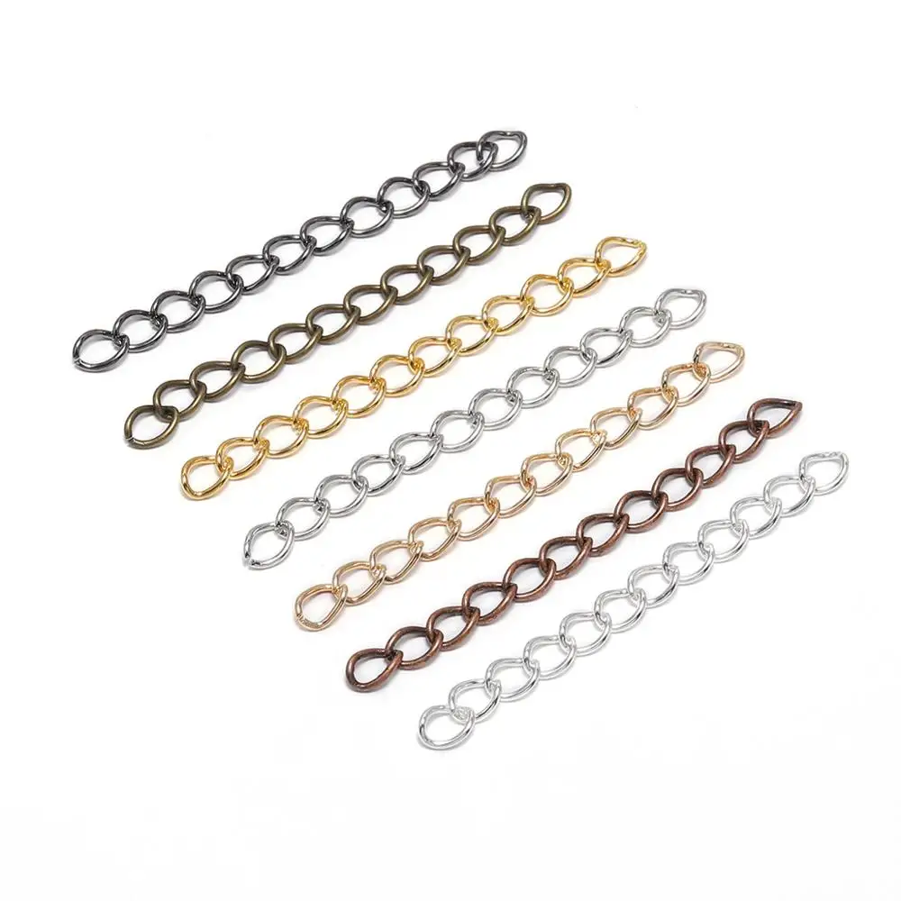 100pcs/lot 50mm 70mm Necklace Extension Chain Bulk Bracelet