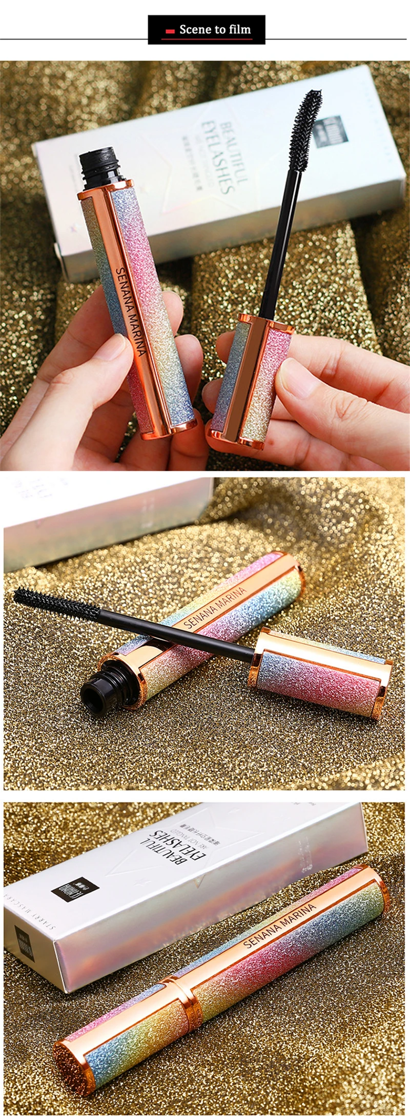 Звездное небо тушь для ресниц 4D водостойкая полный Профессиональный макияж длинная завивка густые ресницы удлинение Косметика яркая Звездная