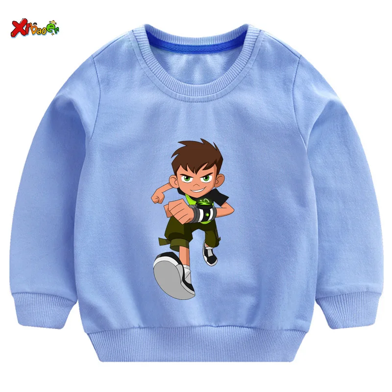 Г. Осенние детские толстовки для мальчиков Ben10/брендовые Детские толстовки с капюшоном детская футболка одежда с длинными рукавами с героями мультфильмов для мальчиков от 2 до 7 лет - Цвет: sweatshirt blue