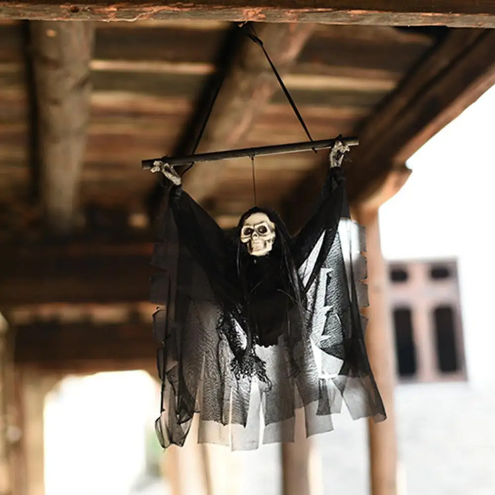 

Halloween Linen Ghosts Electric induction Ghosts Horror Props Haunted House Bar KTV Decorations Luminous Skeleton Pendant Small