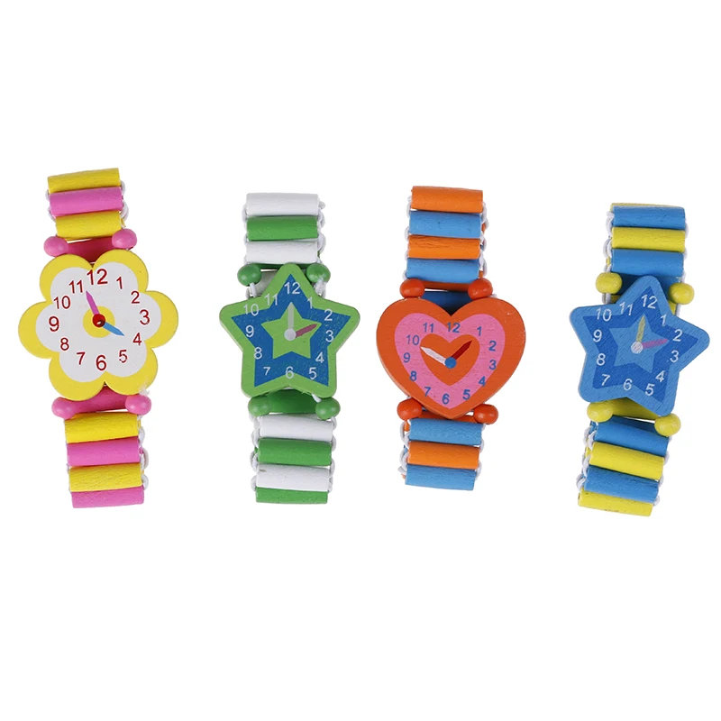 

1pc Novety Cute Cartoon Kids Bracelet Fake Wooden Watch Baby Shower Girl Boy Christmas Gifts Toys