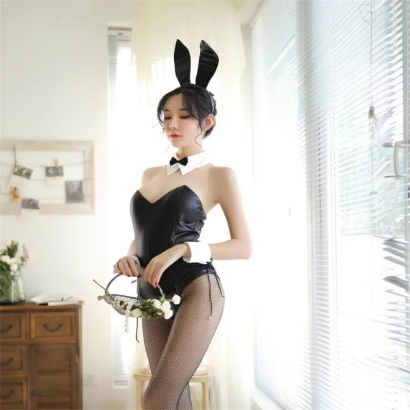 Банни девушка Babydoll Эротическое Нижнее Белье Порно Косплей горничная сексуальная горячая девочка Onesies Аксессуары повязка на голову игра униформа прекрасный