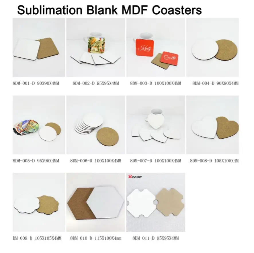 FREE SHIPPING 20pcs/lot DIY Sublimation Blank MDF Wooden coaster kitchen accessories Mat Pad Cup Bar Mug Drink