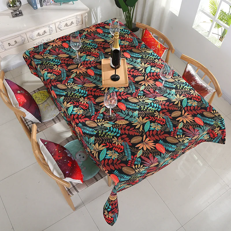 Скатерть Simanfei в европейском стиле холщовый чехол с листьями нескользящая