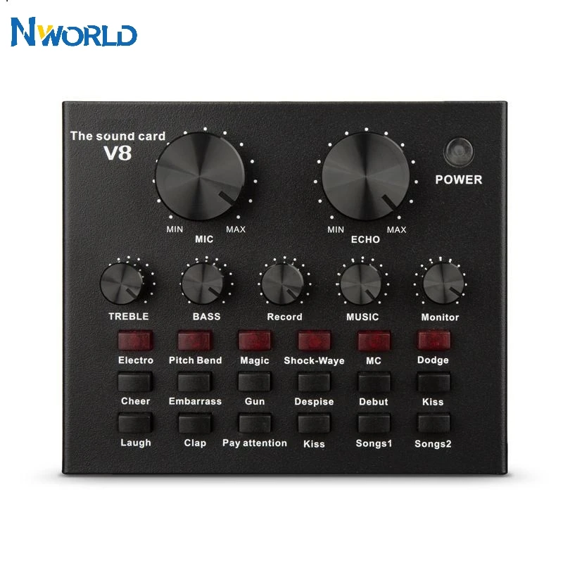 Nworld Live Sound Card Voice Changer Device For Ps4 Xbox Mobile Phone Ipad Computer Recording Youtube Liveme Facebook Sound Cards Aliexpress