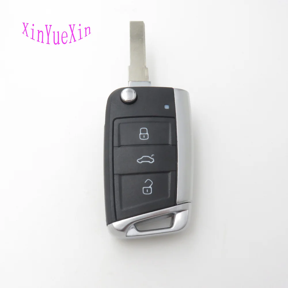 Xinyuexin Складной Дистанционный чехол для ключей FOB VW Golf 7 Skoda Octavia A7 флип 3 кнопки MK7