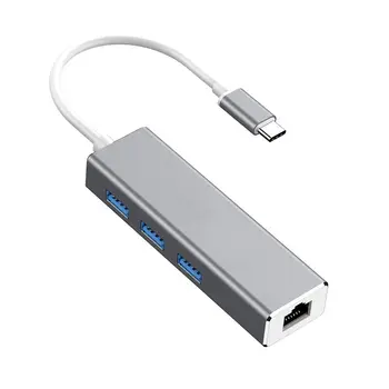 

Tccmebius Type-c hub adapter,USB C 4and 1 docking station with Ethernet for MacBook Pro,Chromebook,Linux and more Type C devices