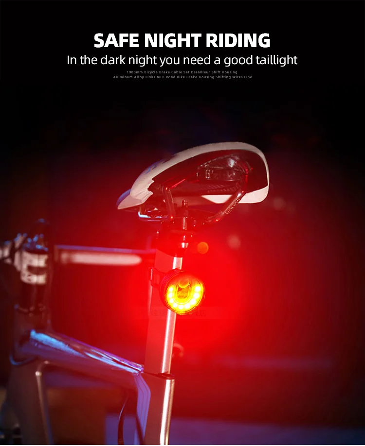 5 режимов фонарик для велосипеда 9 светодиодов велосипедные фары водонепроницаемый перезаряжаемый 500 мАч Предупреждение езда Велоспорт задний фонарь