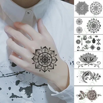 

Waterproof Temporary Tattoo Sticker Magic Flower Pattern datura compass Fake Tatto Hand Arm Flash Tatoo for Kid Girl Men Women