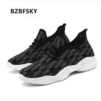 

BZBFSKY 2019 new spring and autumn sports and leisure men's shoes mesh shoes fashion breathable non-slip resistant shoes