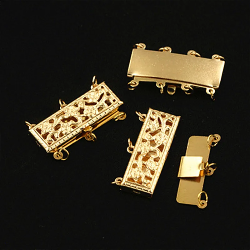 14K Gold Filled 9x23mm Filigree Pearl Clasp Gold Button Jewelry Accessories Supplies for Bracelets Necklace Making Findings