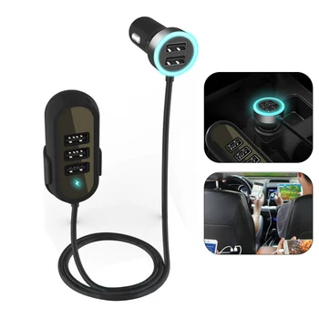 

Multifunctional 5 Ports Car Charger For iPhone Samsung Tablet Rear Seat Fast Car Charger 5.8A Universal USB Car Adapter