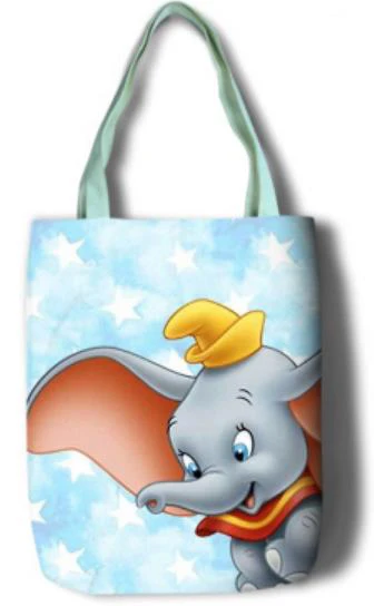 Слон Дамбо Девушки Женщины Холст сумки на плечо большая сумка милый мультфильм школьная книга сумка для покупок - Цвет: Шоколад