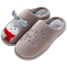 Зимние Тапочки; Мужская Рождественская обувь с героями мультфильмов; хлопковые теплые мягкие домашние вьетнамки на платформе; домашние Тапочки; Pantoufle Homme;#25