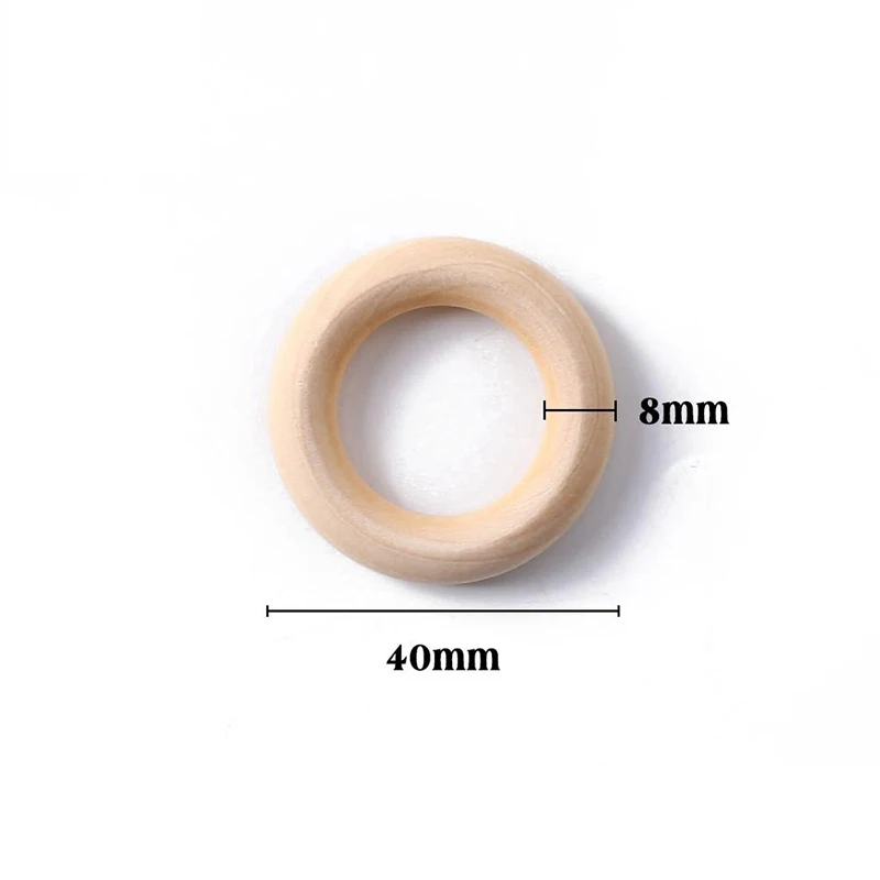 40mm 40 шт., 25 мм, 40 мм, 50 мм, деревянное кольцо ручной работы, бревно, кленовое дерево, кольца для поделок, подарки, декор для детской комнаты, натуральное дерево, кольца - Цвет: 40mm