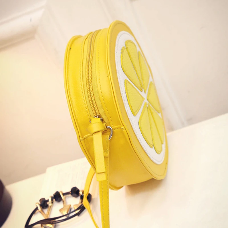 2020 Circular Orange Lemon Women Bag Zipper Messenger Bags Crossbody Waterproof Handbags Brand Designer Purse Lady Shoulder Bags