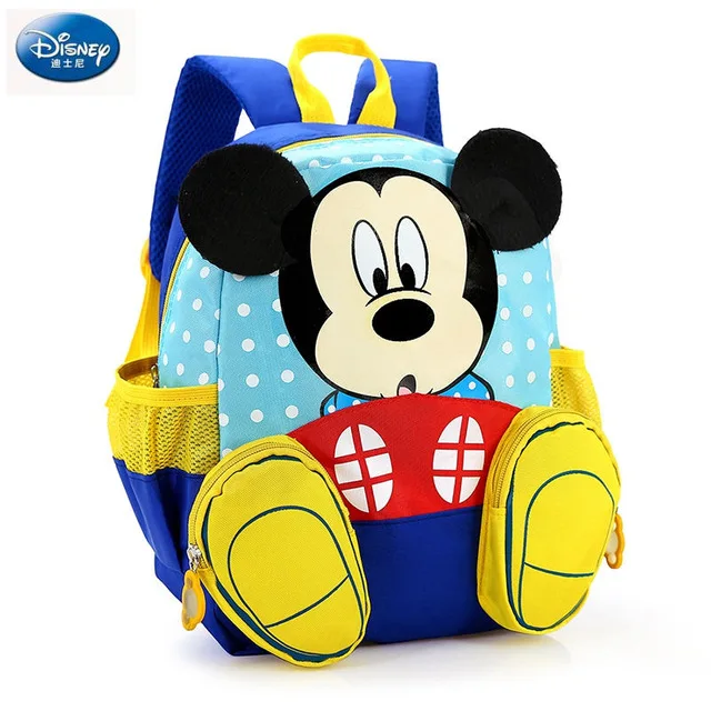 Mochila de Disney para niños, bolso escolar de dibujos animados de Minnie, Mickey Mouse