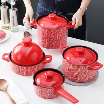 

Creative Chinese New Year gift simple wind health gas stove open fire ceramic heat-resistant casserole cooking pots