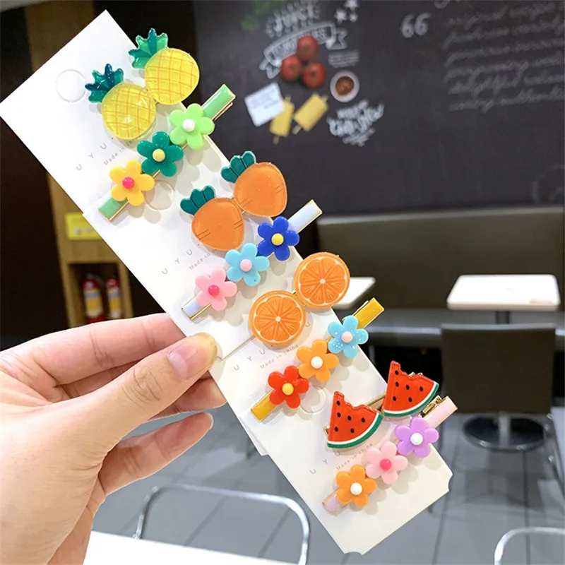 

Korean Resin Fruits Flower Banana Cute Children Girl Kids Cartoon BB Hairpins Hair clips Head wear Sets Accessories-SKC5-W1
