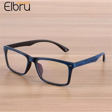 

Elbru 2021 Vintage Wooden Pattern Glasses Frame Men Women Retro Fashion Optical Eyeglasses Ultralight Clear Len Plain Spectacles