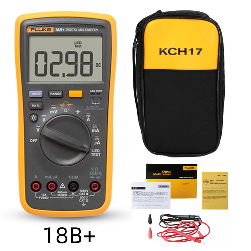 

Fluke Multimeter Digital Multimeter 18B + Portable Handheld Digital Tester for AC / DC Digital Multimeter / Send Soft Case