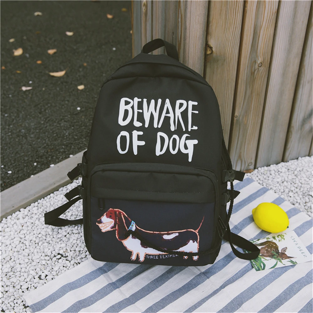 Черный B02100 Personazlied Dachshund принт Оксфорд рюкзак для женщин и мужчин студентов школьные сумки на плечо повседневные Рюкзаки дизайнер - Цвет: Черный
