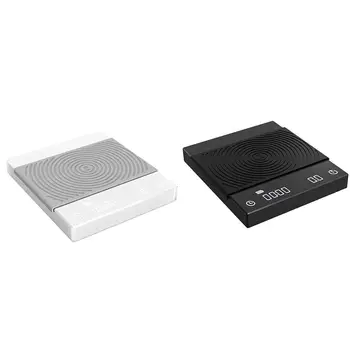 

2set Coffee Scale Portable Smart Digital Food Scale Electronic Drip Coffee Scale with Timer 2Kg White & Black