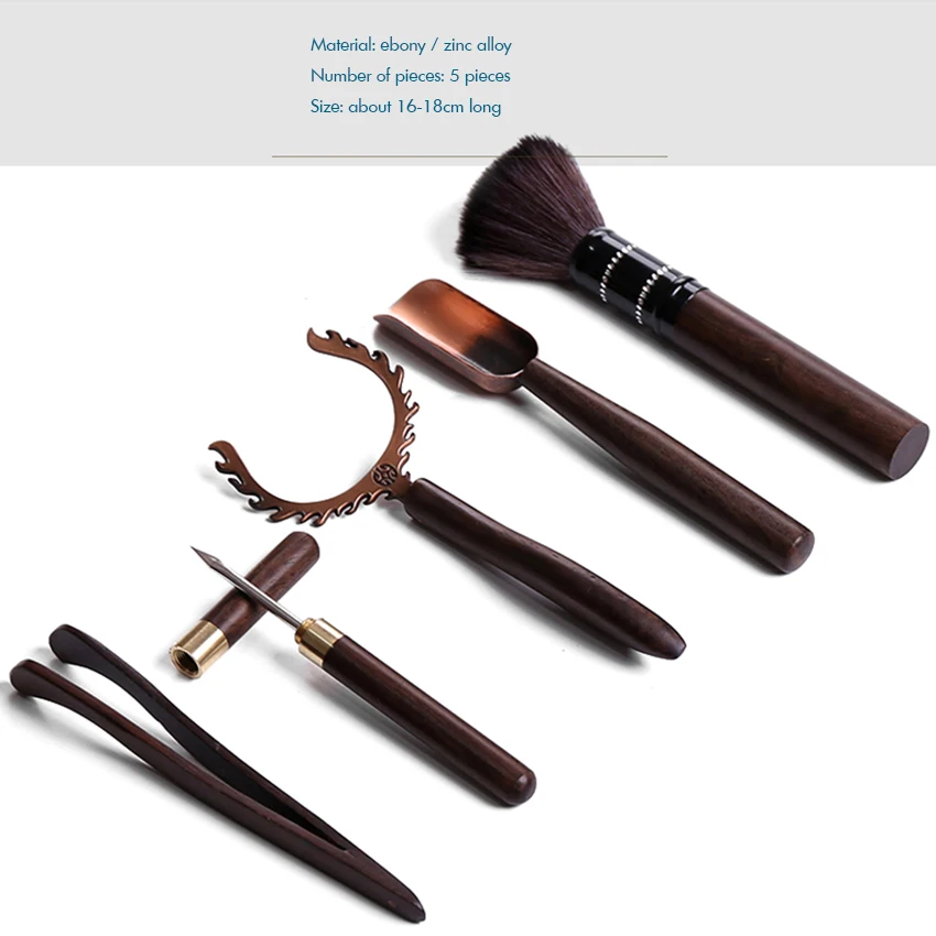 Bamboo Wooden Tea Accessories Chinese Kungfu Tea Ceremony Utensils Set Needle Tweezer Clip Strainer Gift Lovers