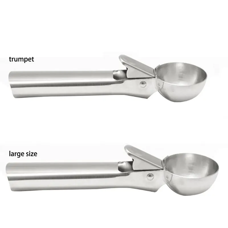 

Ice Cream Scoop Stainless Steel Scoop with Trigger for Ice Cream Cookie and Fruit 2 Pcs