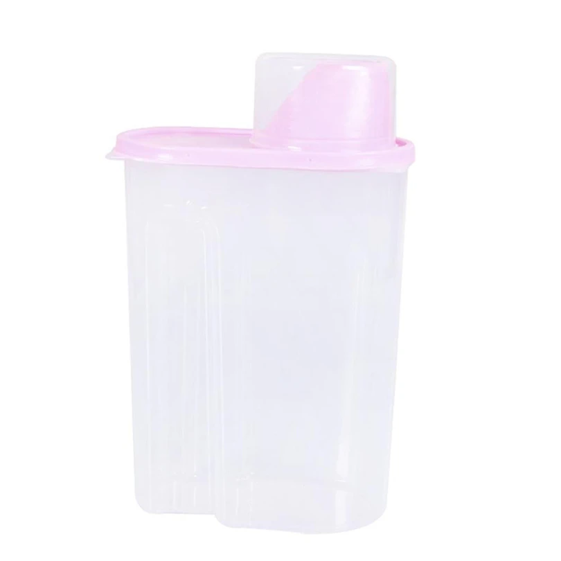 Зерновые контейнеры для хранения сухих продуктов герметичные емкости для хранения продуктов бутылка с защелкивающиеся крышки для зерновых Мука, сахар хранения риса J20 - Цвет: Розовый