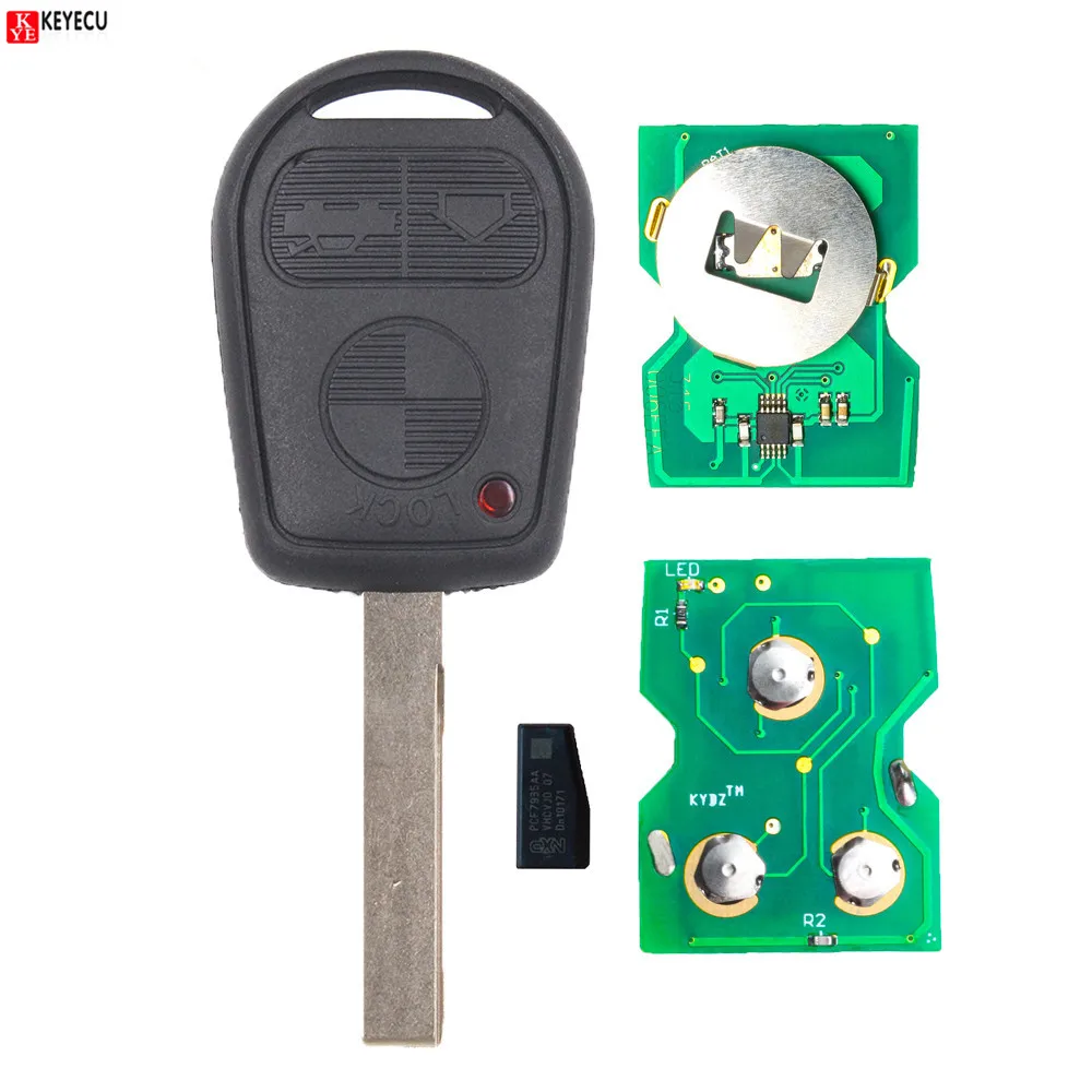 

KEYECU EWS Can Adjustable Frequency 3 Button Remote Key Fob 315/433MHz ID44 Chip for Old BMW 3 5 7 X5 X3 Z4 E38 E39 E46 HU92