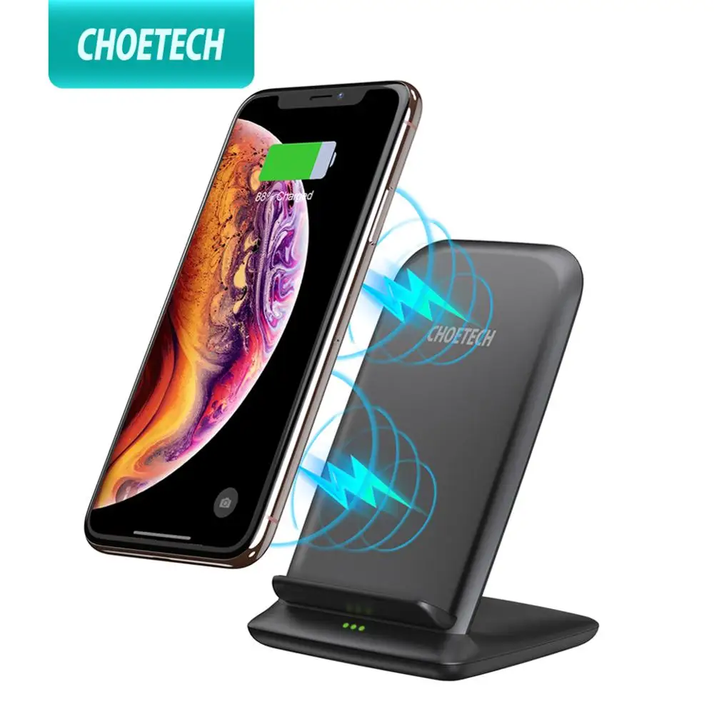 CHOETECH QI Беспроводное зарядное устройство Подставка для iPhone 12 Pro Xs Max 10 Вт Быстрое