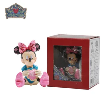 

Disney Minnie Mouse Dolls Hug Loving Heart Statue Desk Ornaments GK Action Figure Collection Model Toy Christmas Gift M4944