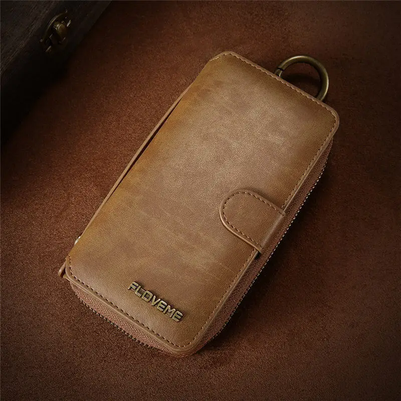 Brown FLOVEME Винтажный чехол-бумажник для телефона Samsung Galaxy S8 S7 S6 Edge Plus ретро кожаный чехол для Samsung Note 8 5 S8 S7 S6 Fundas - Цвет: Brown