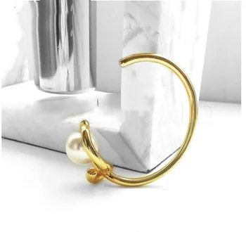 

Cuff Bracelet Gold Swirling Knot Bracelet Large Pearl Opening Bracelet For 2019 New Arrvial Hot Sale Jewelry Gift