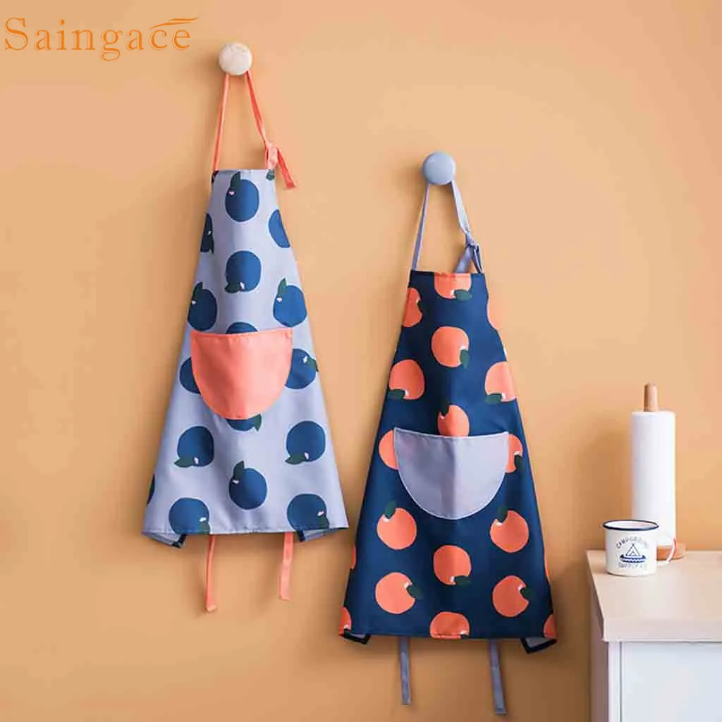 Saingace Кухонные фартуки креативные Мультяшные оранжевые с узором
